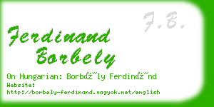 ferdinand borbely business card